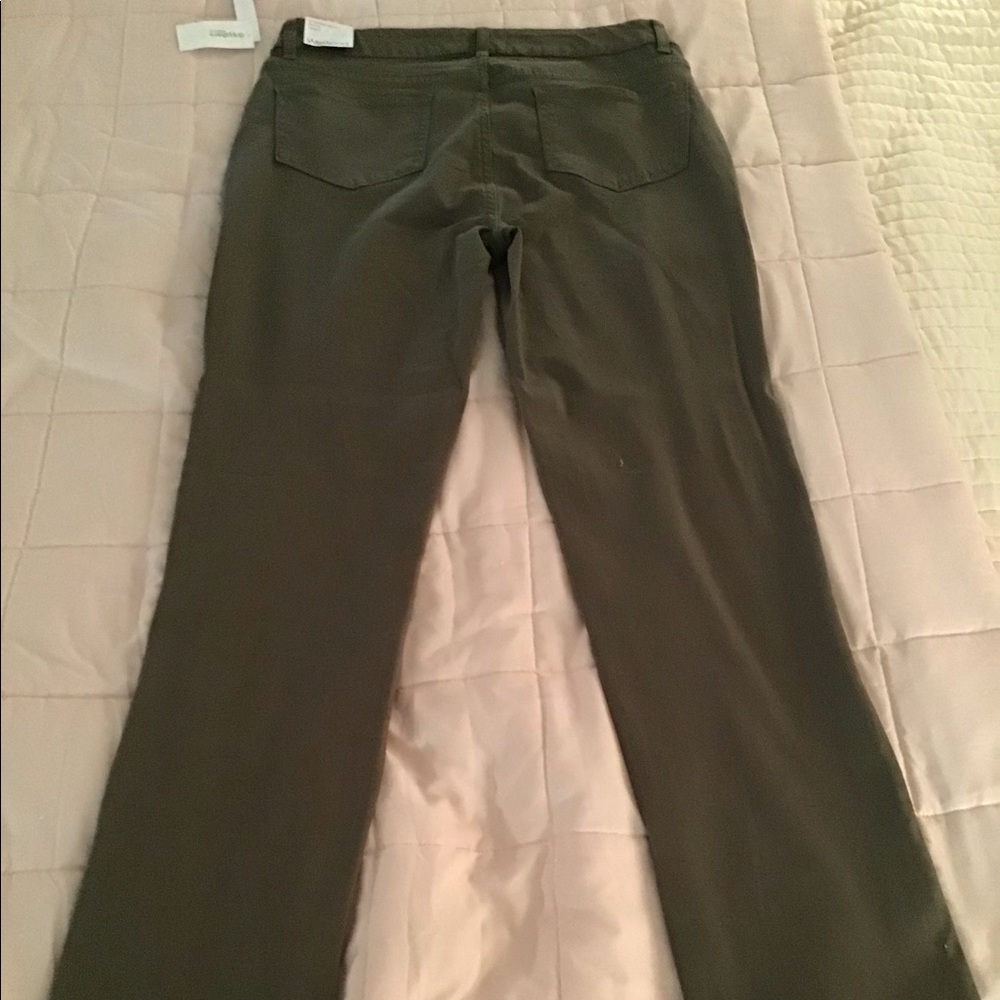 Olive green straight leg pant